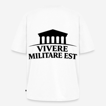 VIVERE MILITARE EST Oversized T-Shirt in weiß mit Rückendruck